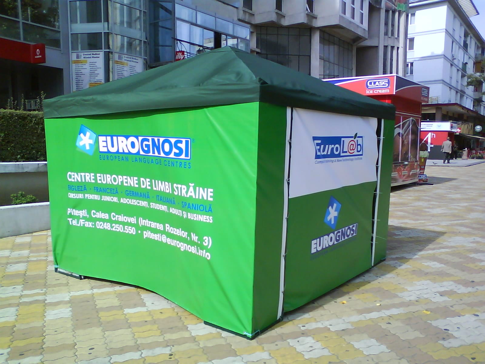 Pavilion din frontlit printat ( banner ) pentru Eurognosi Pitesti